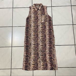 Last call!!! Crave Fame Snake Buttoned Long Shirt Dress/ Beach coverup